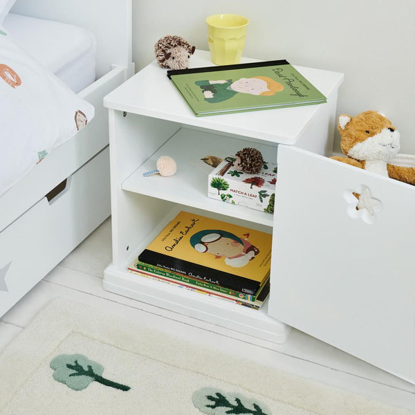 Star Bright Bedside Table, Bright White	