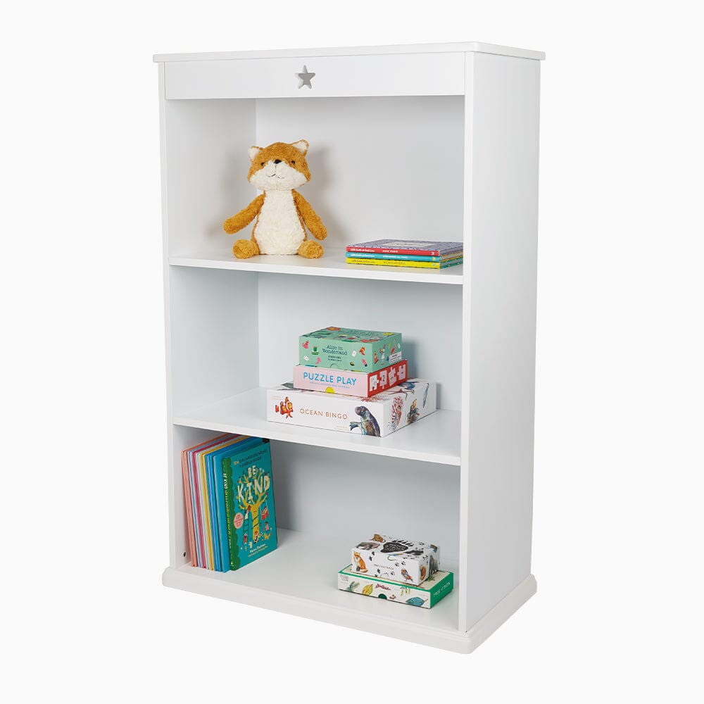 Star Bright Wooden Bookcase, White	