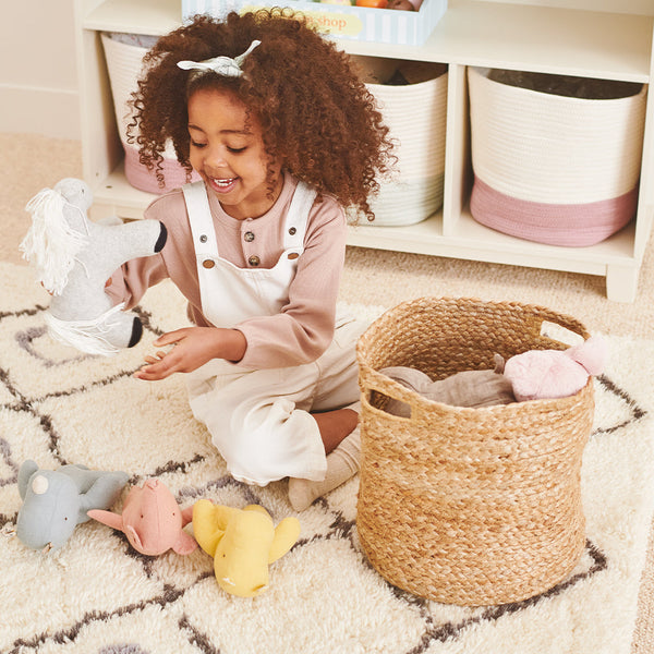 Jute Storage Basket, Natural	