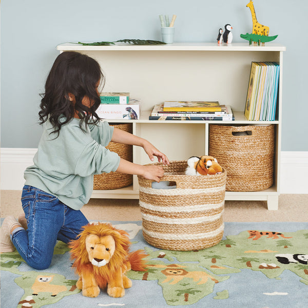 Jute Storage Basket, Ivory & Natural