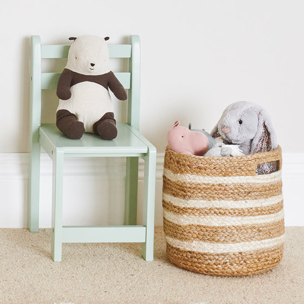 Jute Storage Basket, Ivory & Natural