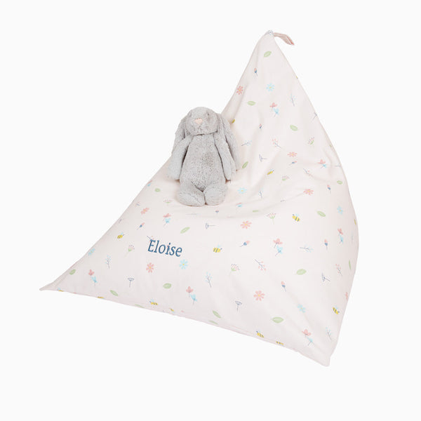 Personalised Washable Bean Bag, Buzzy Blooms