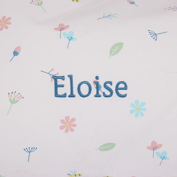 Personalised Washable Bean Bag, Buzzy Blooms