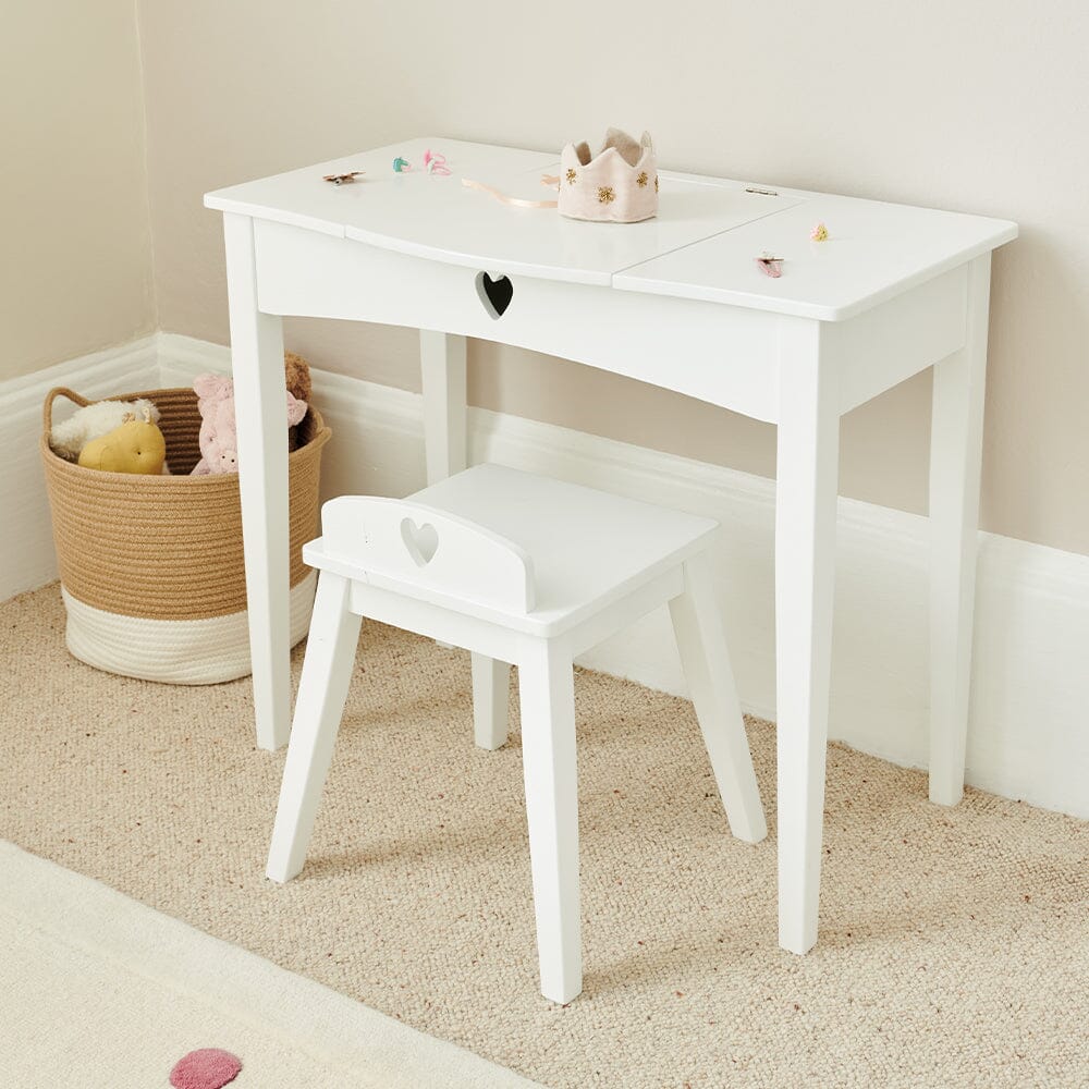 dressing table and stool white White Sweetheart Kid's Dressing Table & Stool