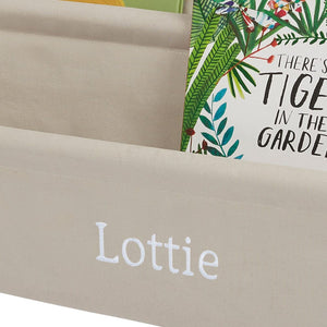 Personalised Sling Fabric Bookcase, Natural