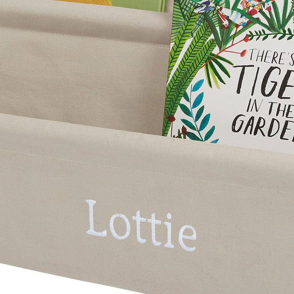 Personalised Sling Fabric Bookcase, Natural