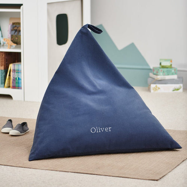 Personalised Plain Bean Bag, Midnight Blue	