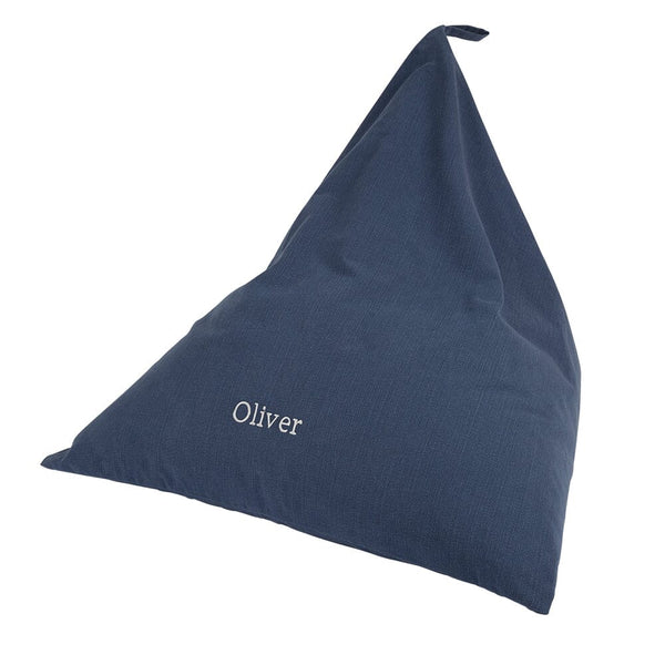 Personalised Plain Bean Bag, Midnight Blue	