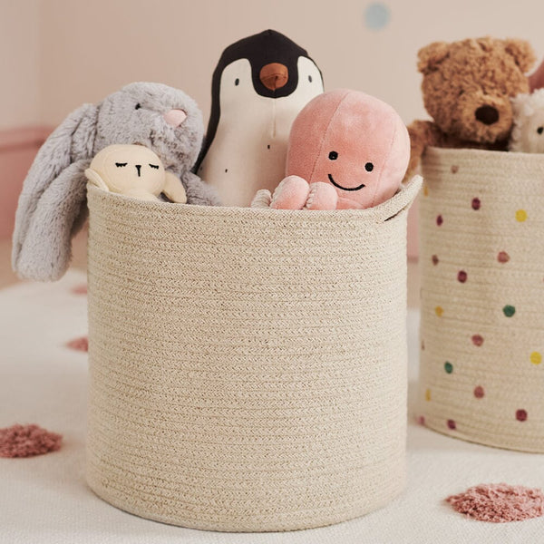 Woven Storage Basket, Ivory	