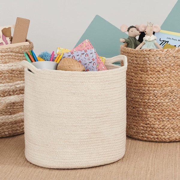 Woven Storage Basket, Ivory	