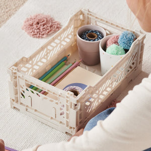 Aykasa Mini Folding Crate, Coconut Milk	
