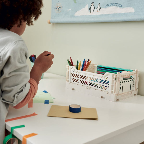 Aykasa Mini Folding Crate, Coconut Milk	