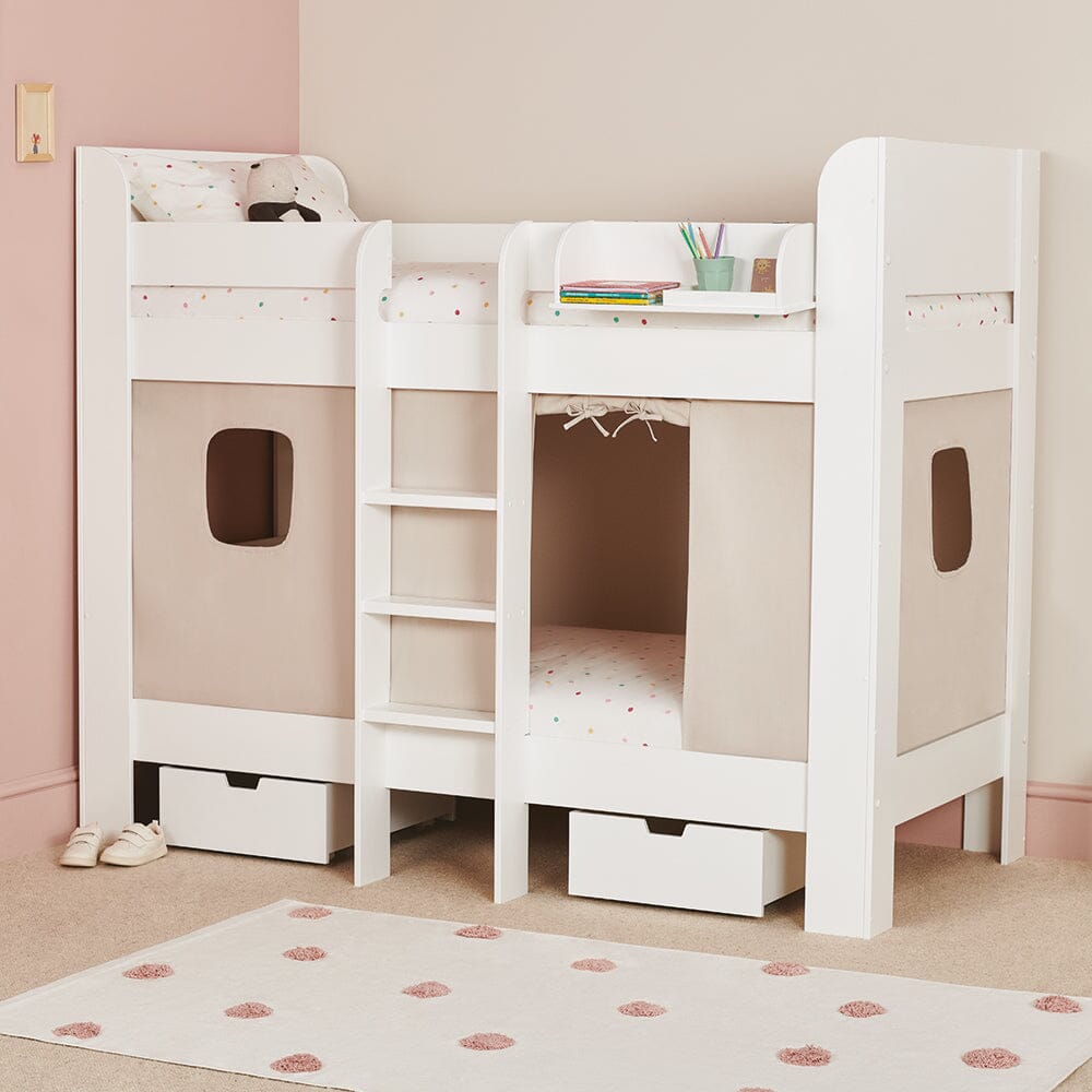 Paddington Bunk Bed, Natural Bed Curtains	
