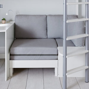 Merlin High Sleeper with Desk, Silver Grey	