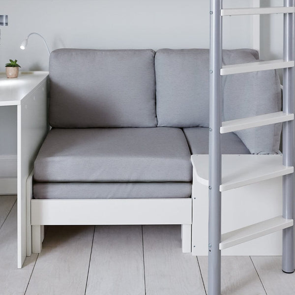 Merlin High Sleeper with Desk, Silver Grey