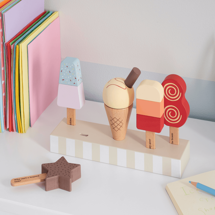Wooden Lollies & Ice Cream, Set of 5