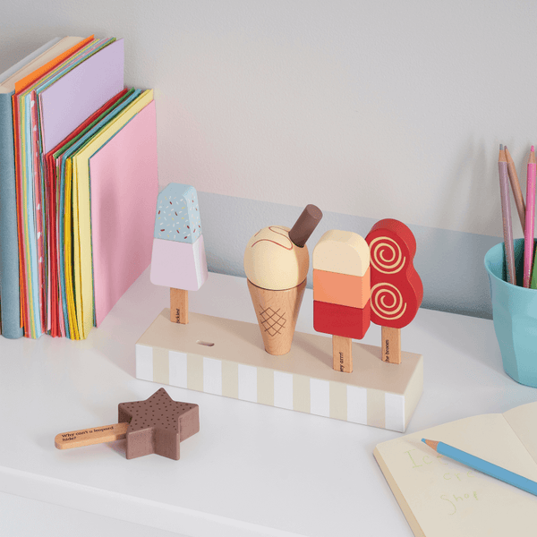Wooden Lollies & Ice Cream, Set of 5