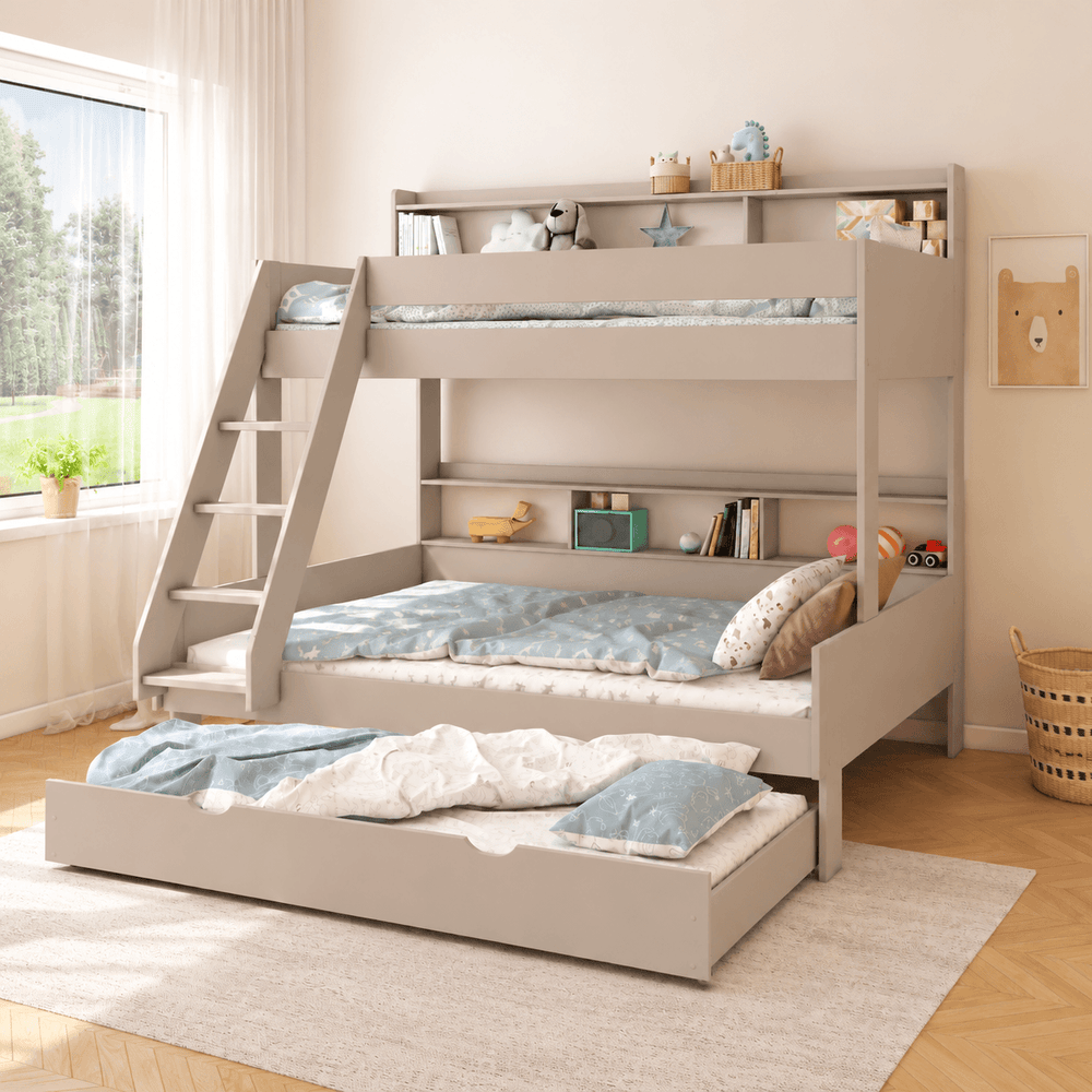Scout Triple Storage Bunk Bed with Truckle, Mushroom