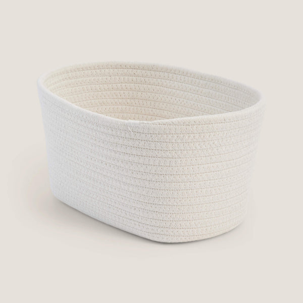 Short Rope Basket, Ivory
