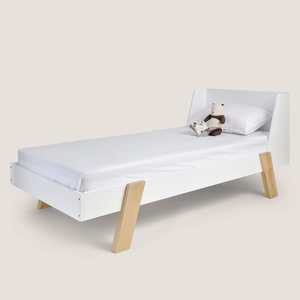 Skylark Single Bed, White & Natural