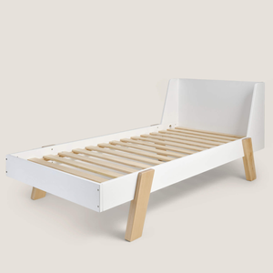 Skylark Single Bed, White & Natural