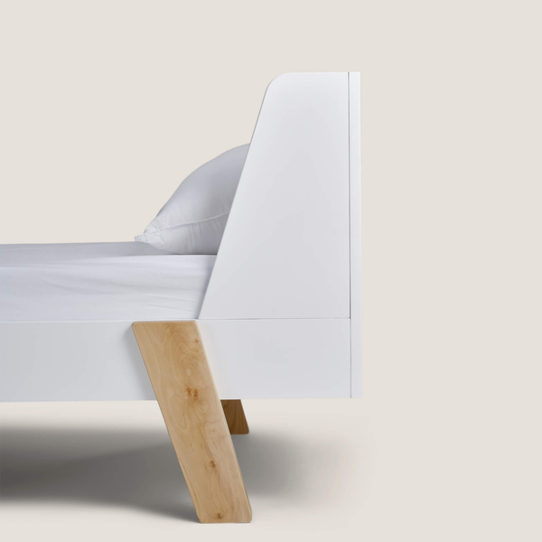 Skylark Single Bed, White & Natural