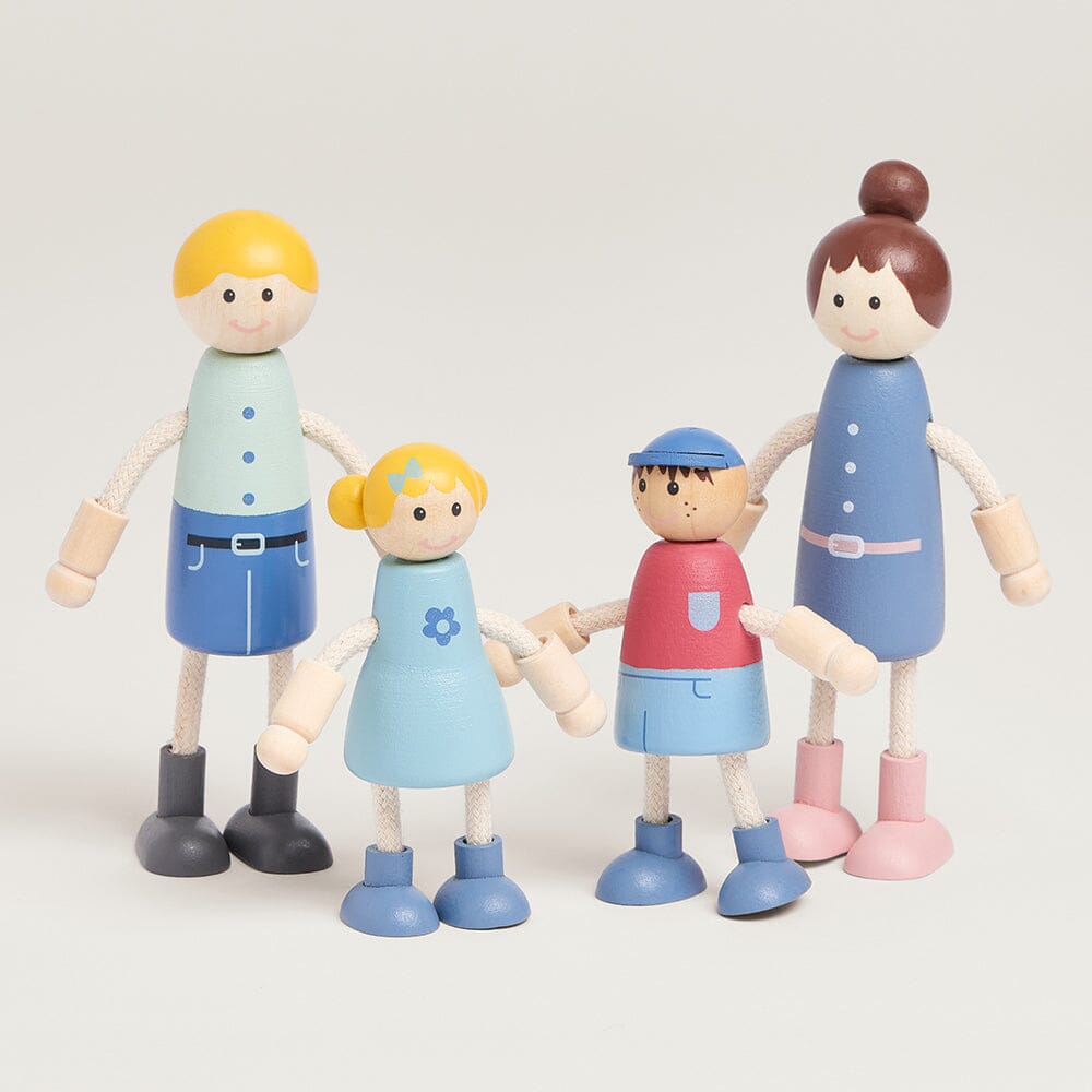 Wooden Doll's House Family