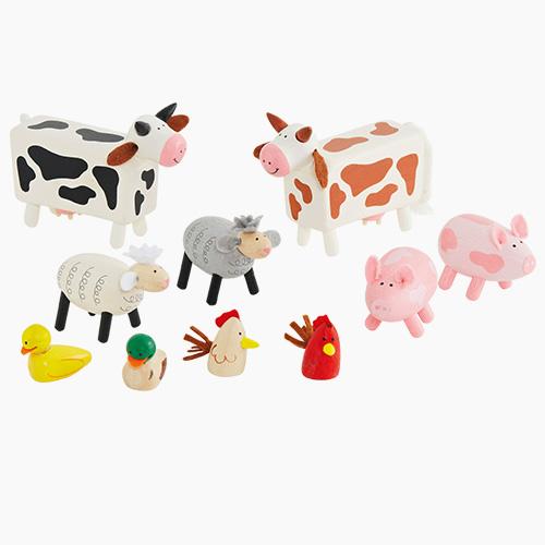 Wooden toy farm animals
