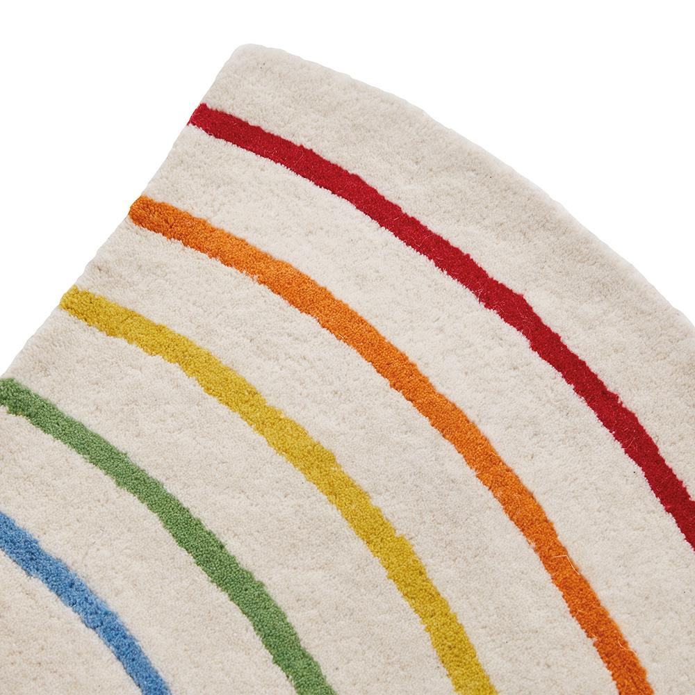 kids 100% wool rug, rainbow semi circle