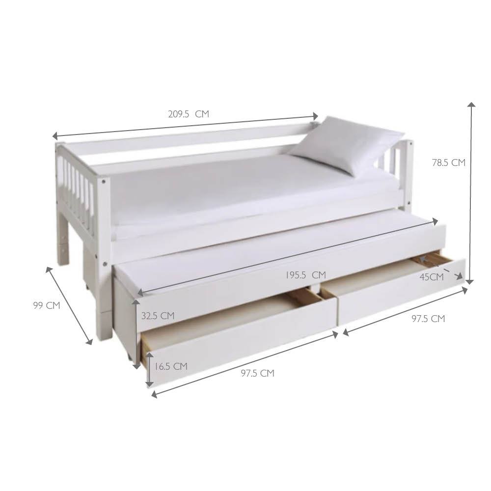Griffin Single Storage Bed with Truckle & Drawers