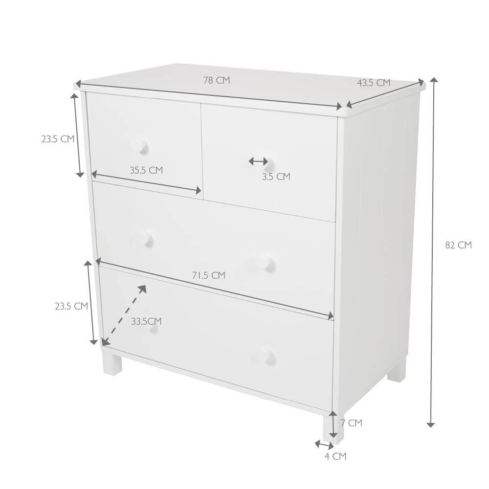 Lulworth Chest of Drawers, White