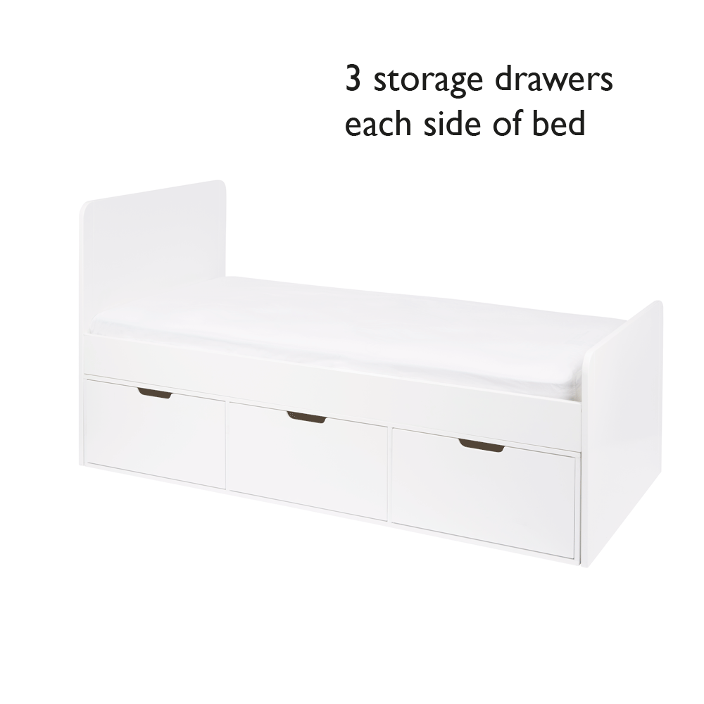 Stowaway Single Storage Bed, 6 Drawer