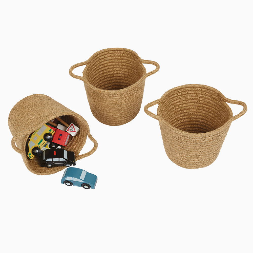 Mini Rope Storage Baskets, Natural (Set of 3)