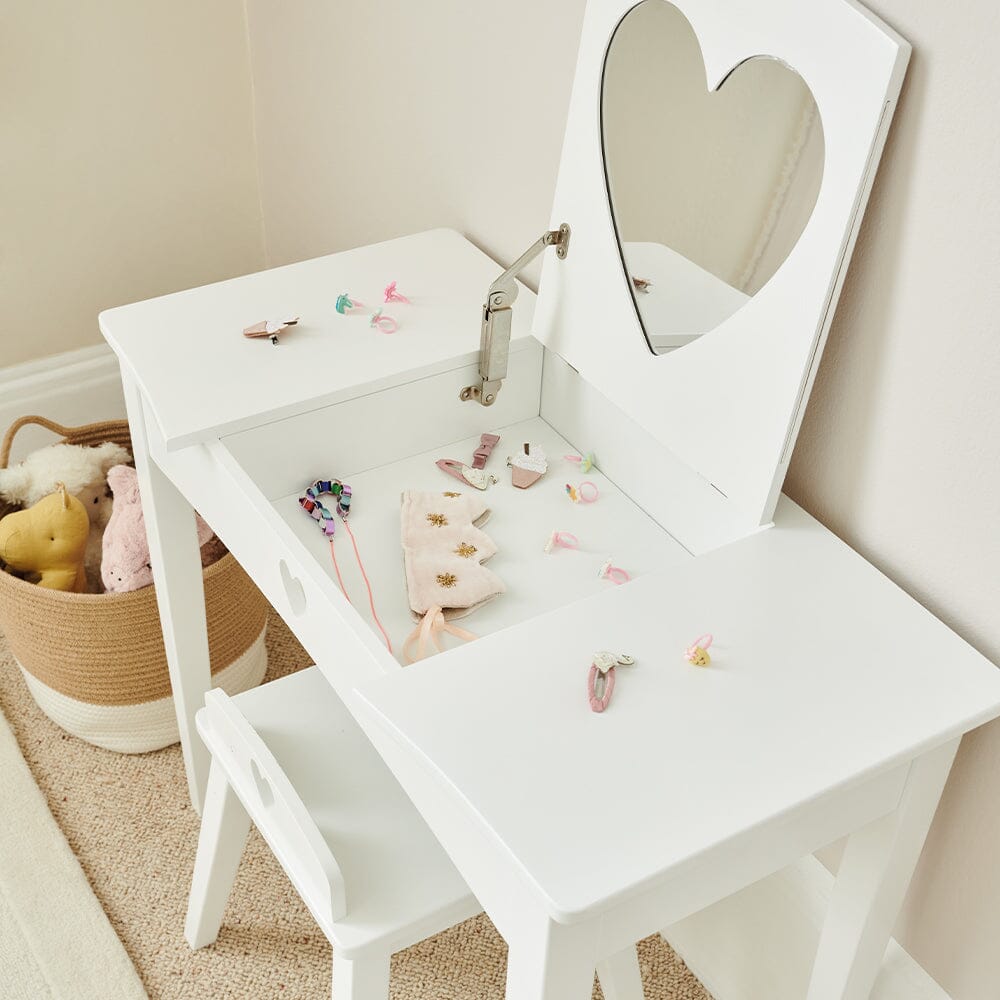Sweetheart Dressing Table & Stool, White
